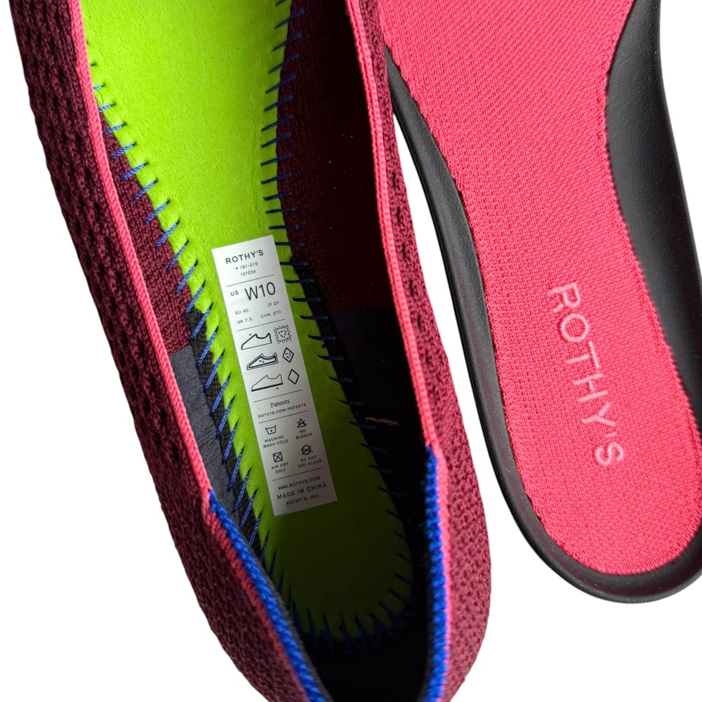 NEW Rothy's The Ballet Flat Bow Berry Mesh Size 10 - Picture 8 of 8